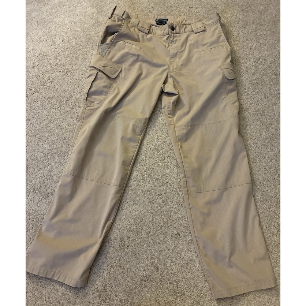 5.11 Tactical Stryke Pants Mens 38x32 Beige Cargo Regular Fit Straight Leg 74369